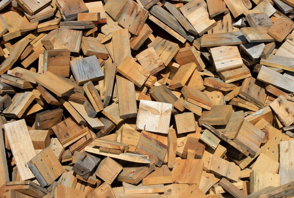 chopped pieces of wood