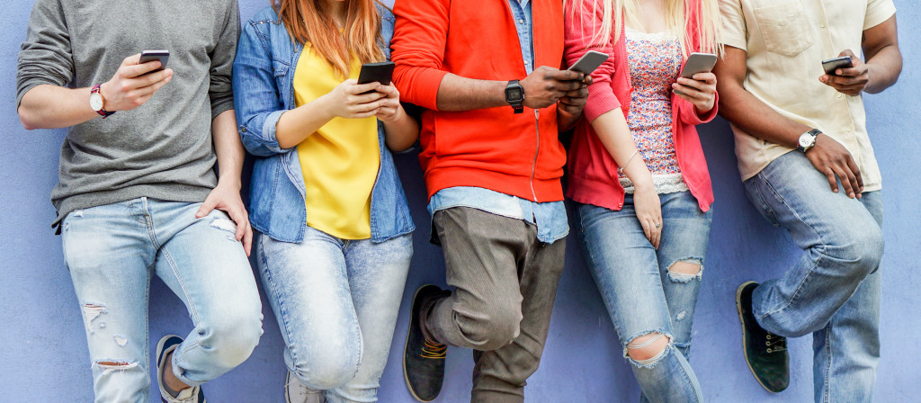 young people using phone