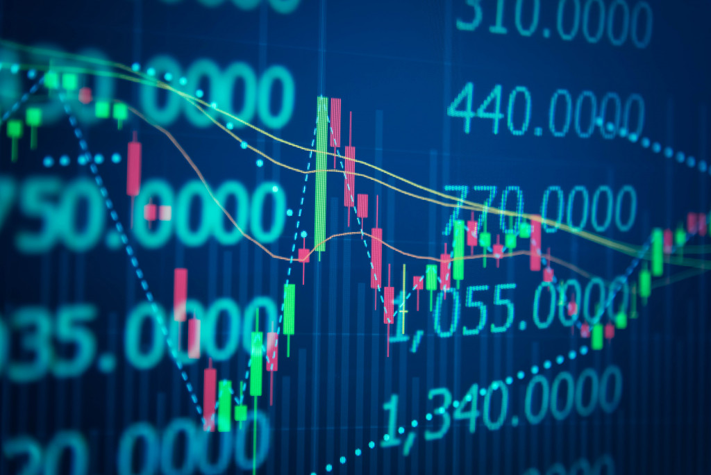 stock marketing graph and numbers