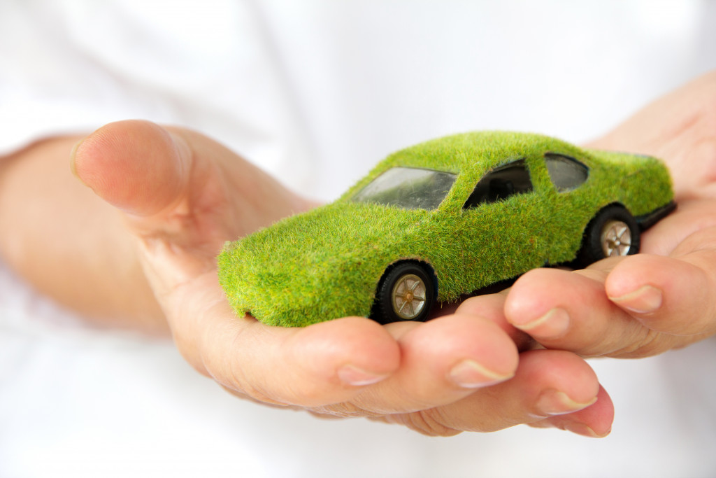 green miniature car