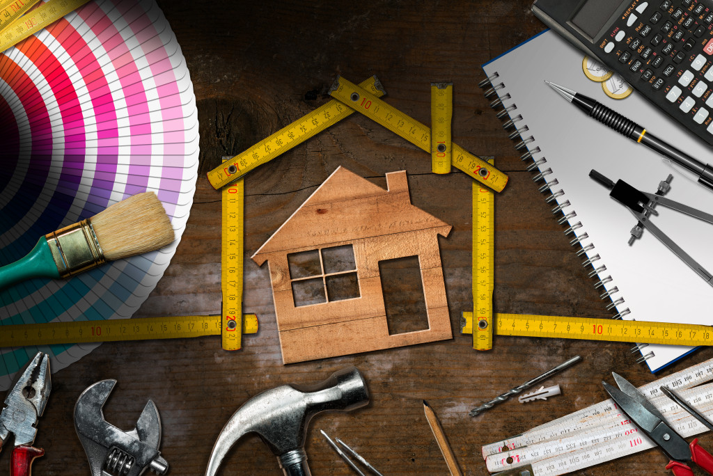 tools and items for renovating a house