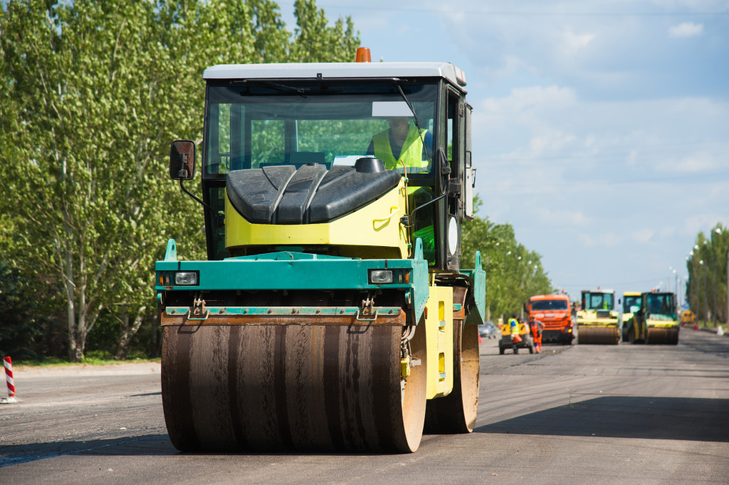 Road machinery for road paving business