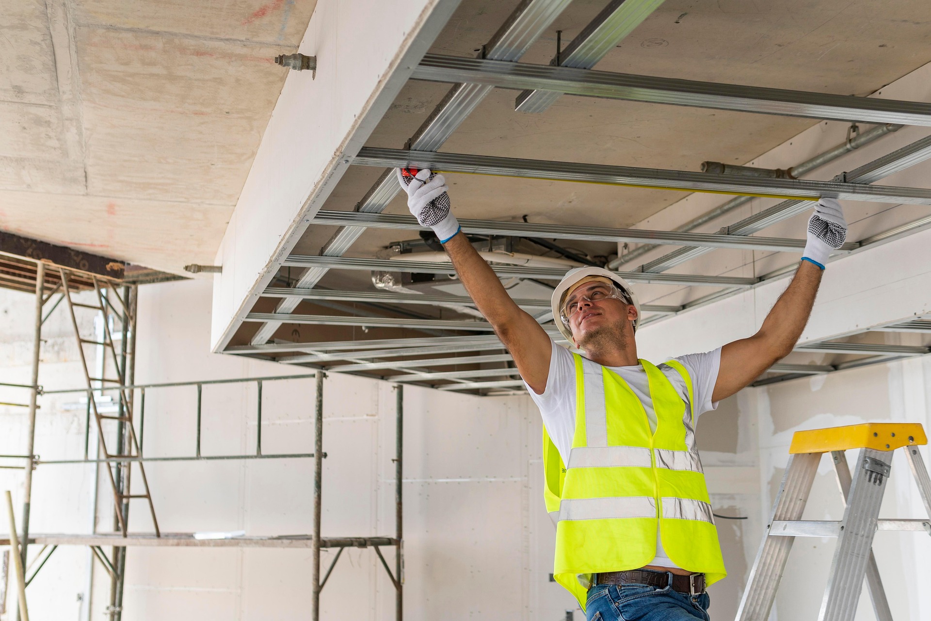 contractor during a commercial building renovation